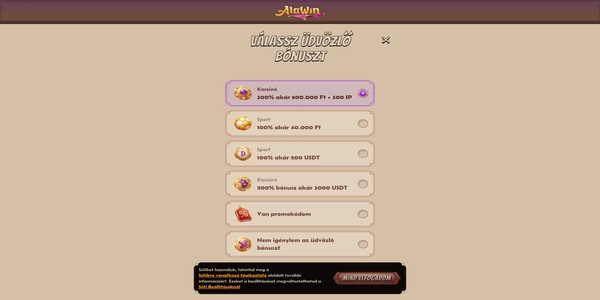 Alawin Casino mobilon – regisztráció
