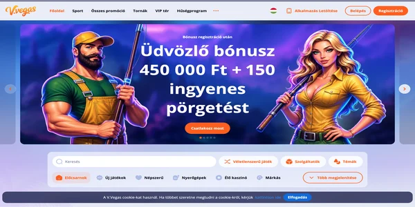 V.Vegas Casino mobilon – kezdőlap